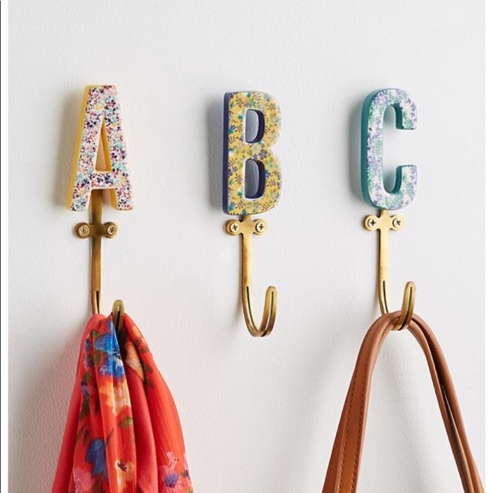 Anthropology Liberty Letter Hooks Letter J, & or T - Picture 2 of 16